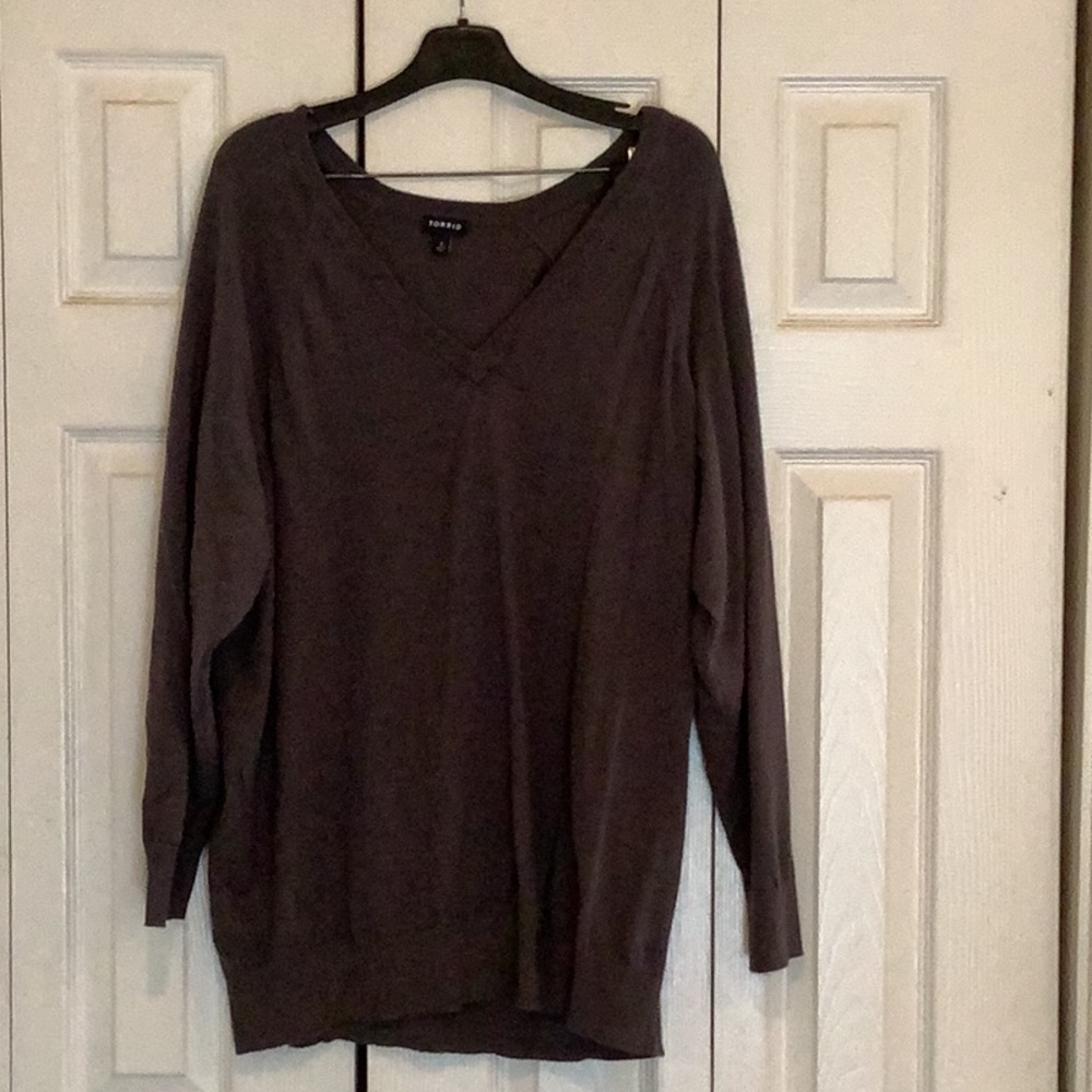 Gray V-Neck Sweater